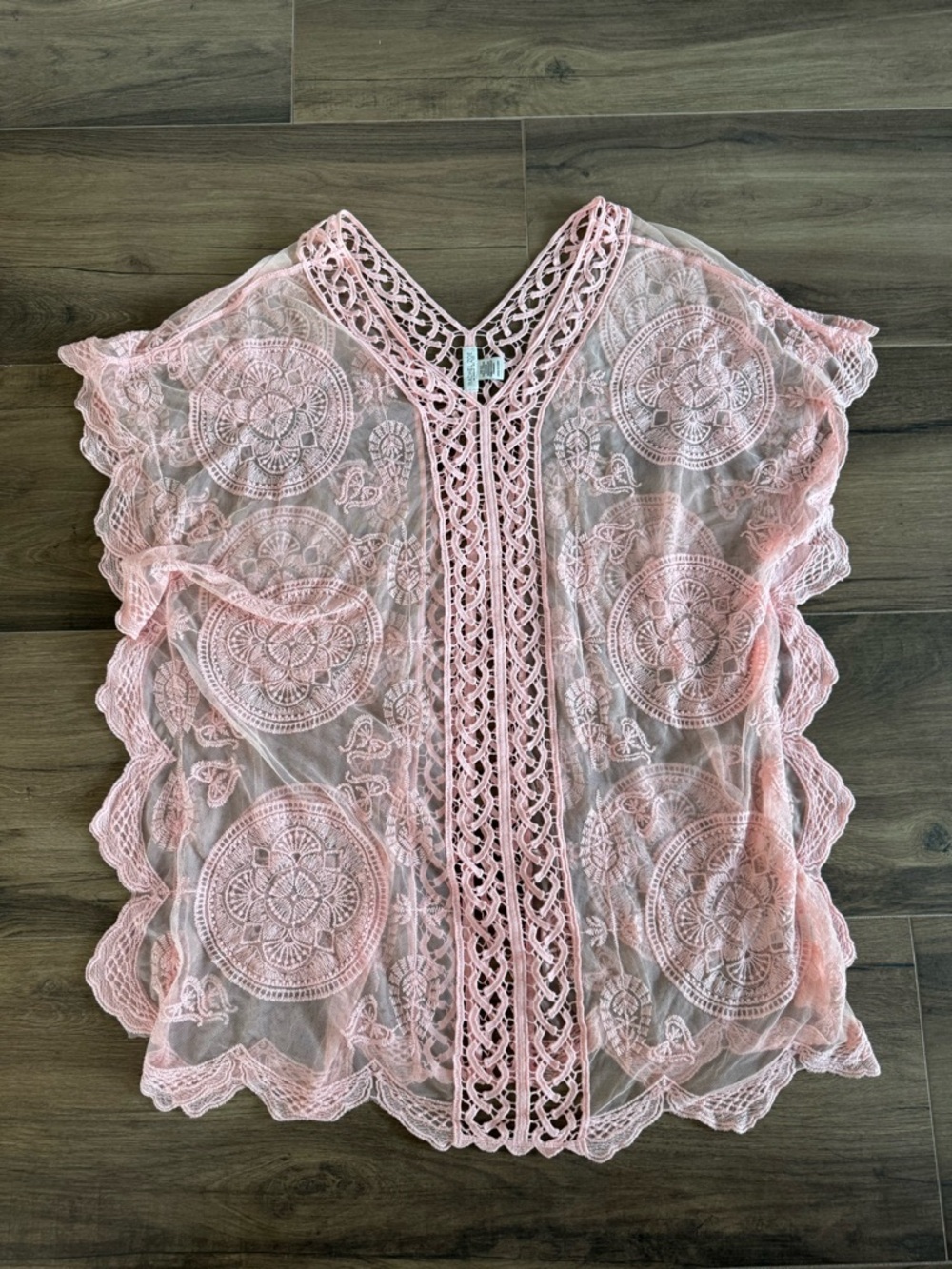 Pink Rachel Zoe Lace Caftan / Beach Cover Up